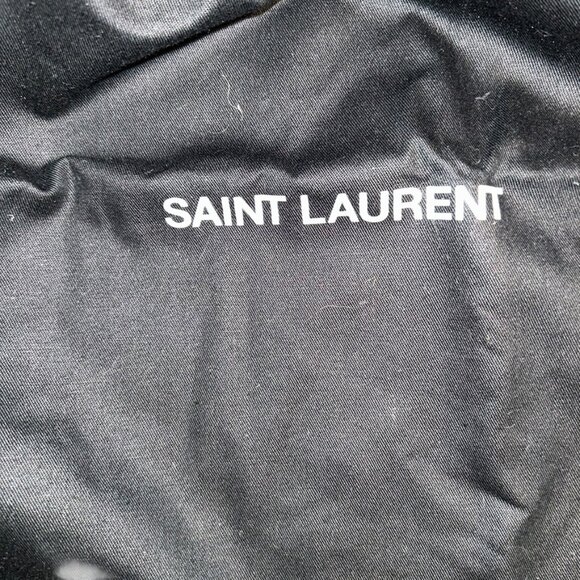 saint laurent NEW double faced black cream drawstring purse protector dust bag - Picture 2 of 3